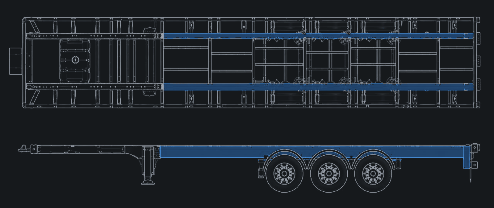 Шторный полуприцеп MONARCH CargoPride с цельной модульной болтовой рамой